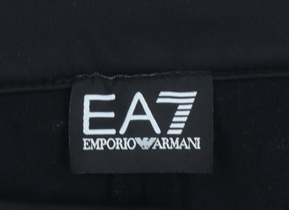 Womens UK Size L Emporio Armani Slim Fit Casual Travel Workwear Black Trousers