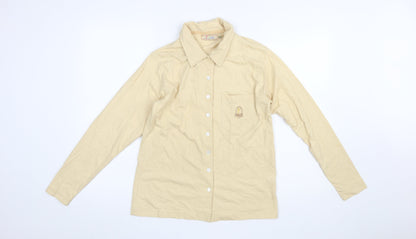 Womens UK Size S PACO Beige Basic Button-Up