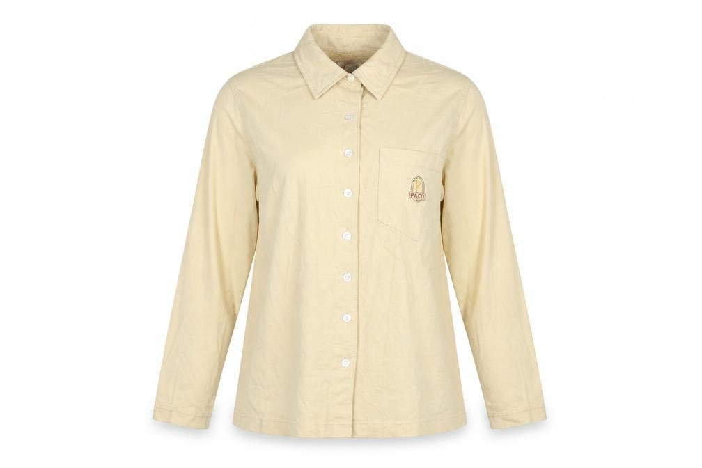 Womens UK Size S PACO Beige Basic Button-Up