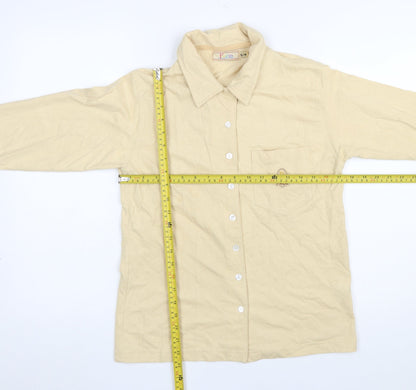 Womens UK Size S PACO Beige Basic Button-Up