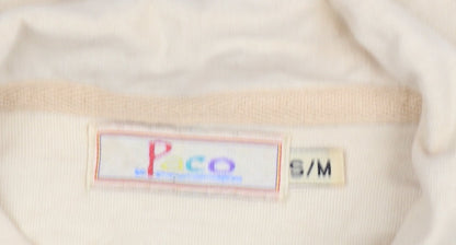 Womens UK Size S PACO Beige Basic Button-Up
