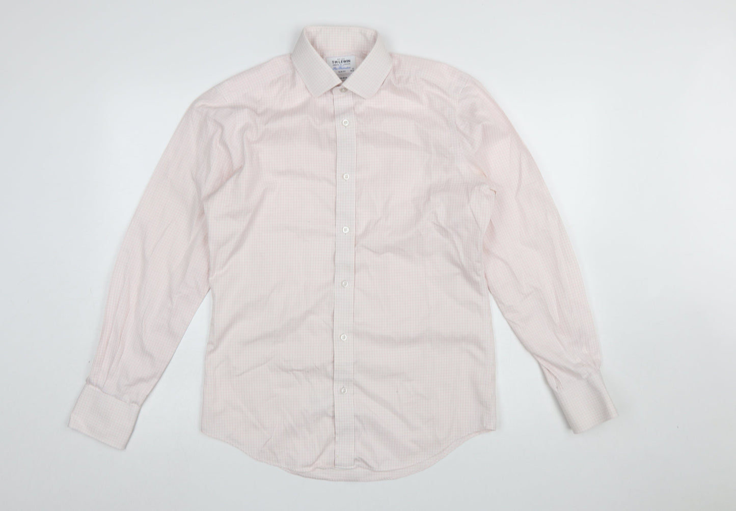 Mens UK Collar Size 15 T.M. Lewin Smart Pink  Dress Shirt