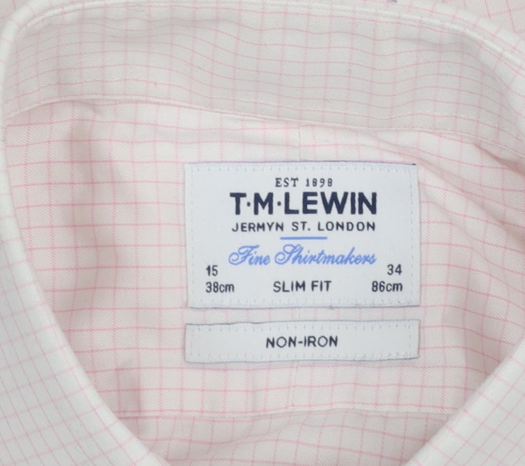 Mens UK Collar Size 15 T.M. Lewin Smart Pink  Dress Shirt
