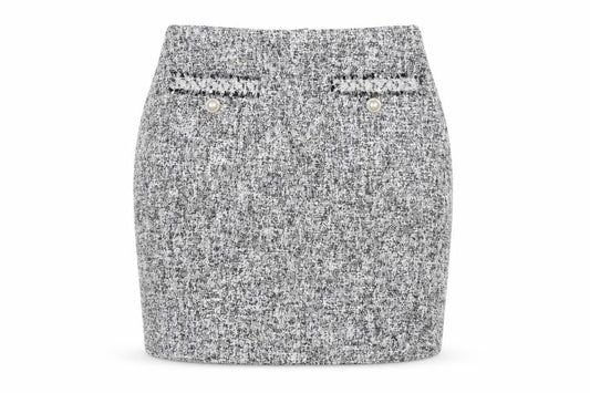 Front view of Dunnes Women’s Grey Knee Length Pencil Skirt, size UK 8