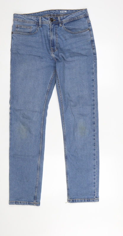 Mens UK Size 30 in Dunnes Stores Slim Fit Straight Blue Jeans
