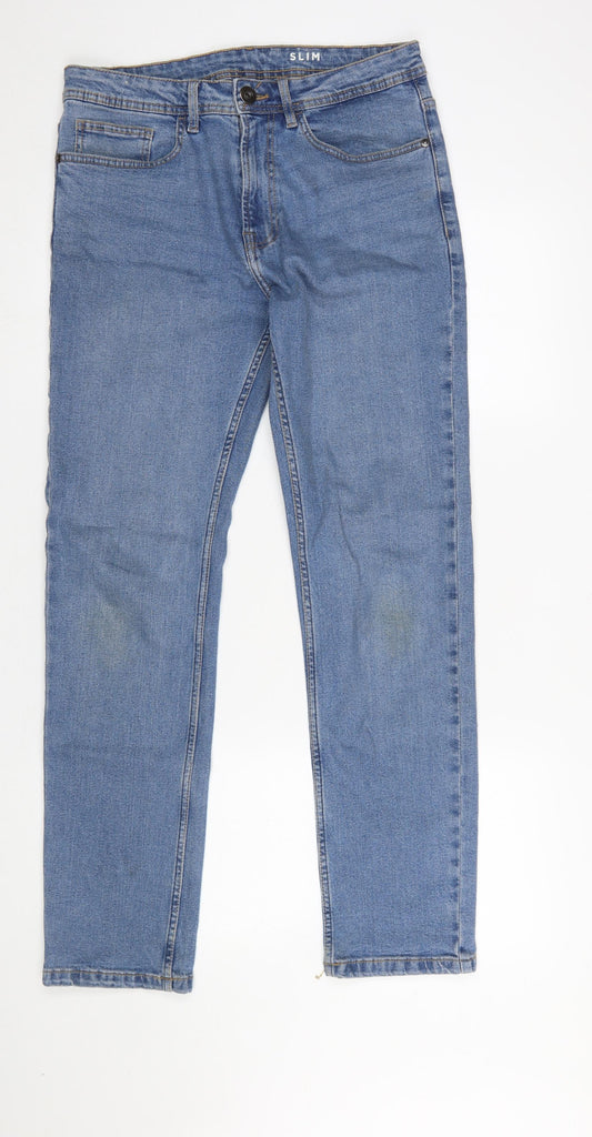 Mens UK Size 30 in Dunnes Stores Slim Fit Straight Blue Jeans