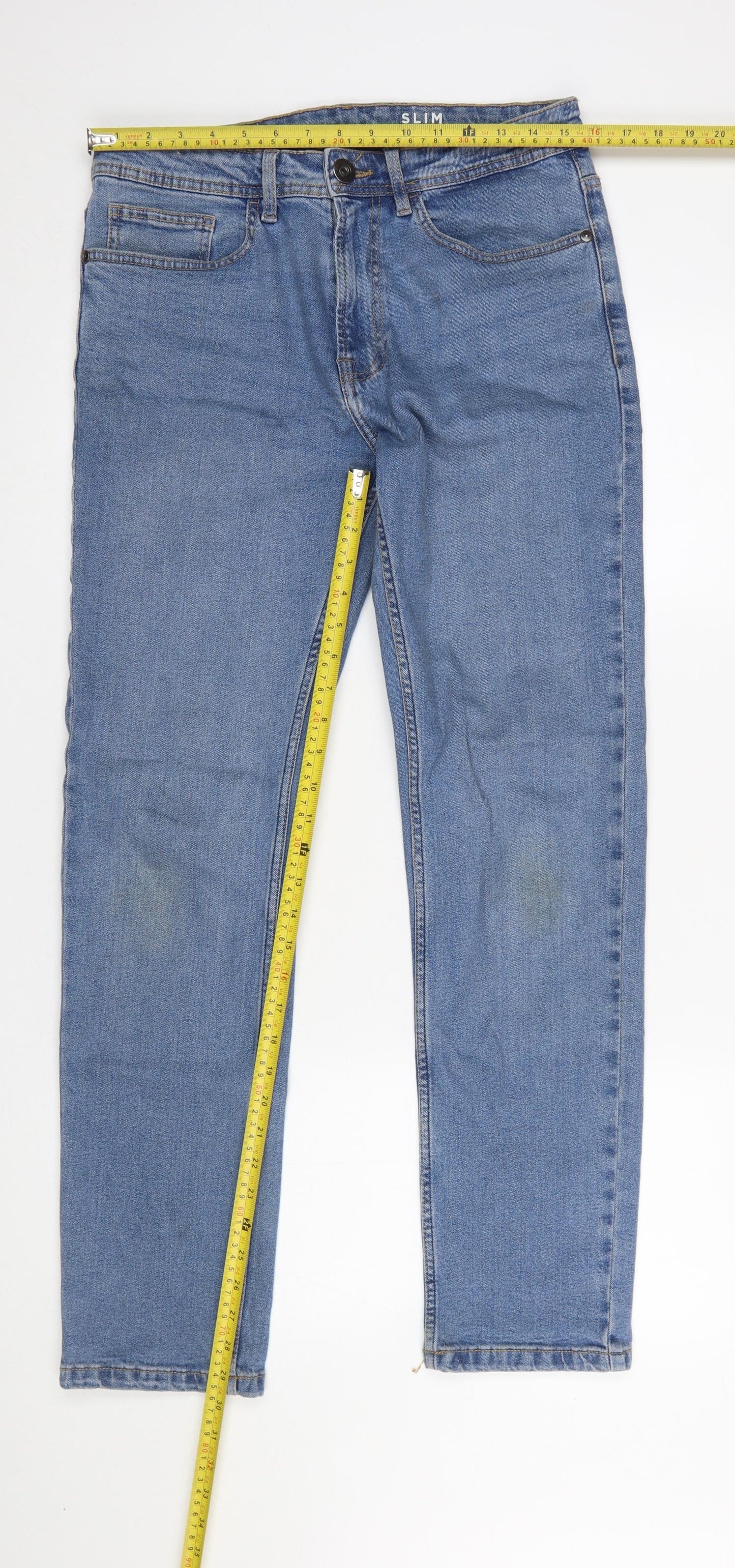 Mens UK Size 30 in Dunnes Stores Slim Fit Straight Blue Jeans