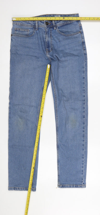 Mens UK Size 30 in Dunnes Stores Slim Fit Straight Blue Jeans