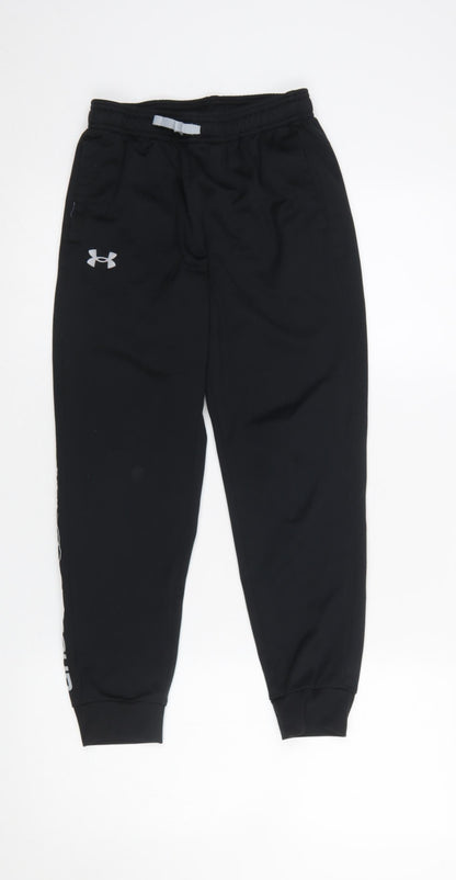 Boys UK Size M Under armour Regular Fit Jogger Black Trousers