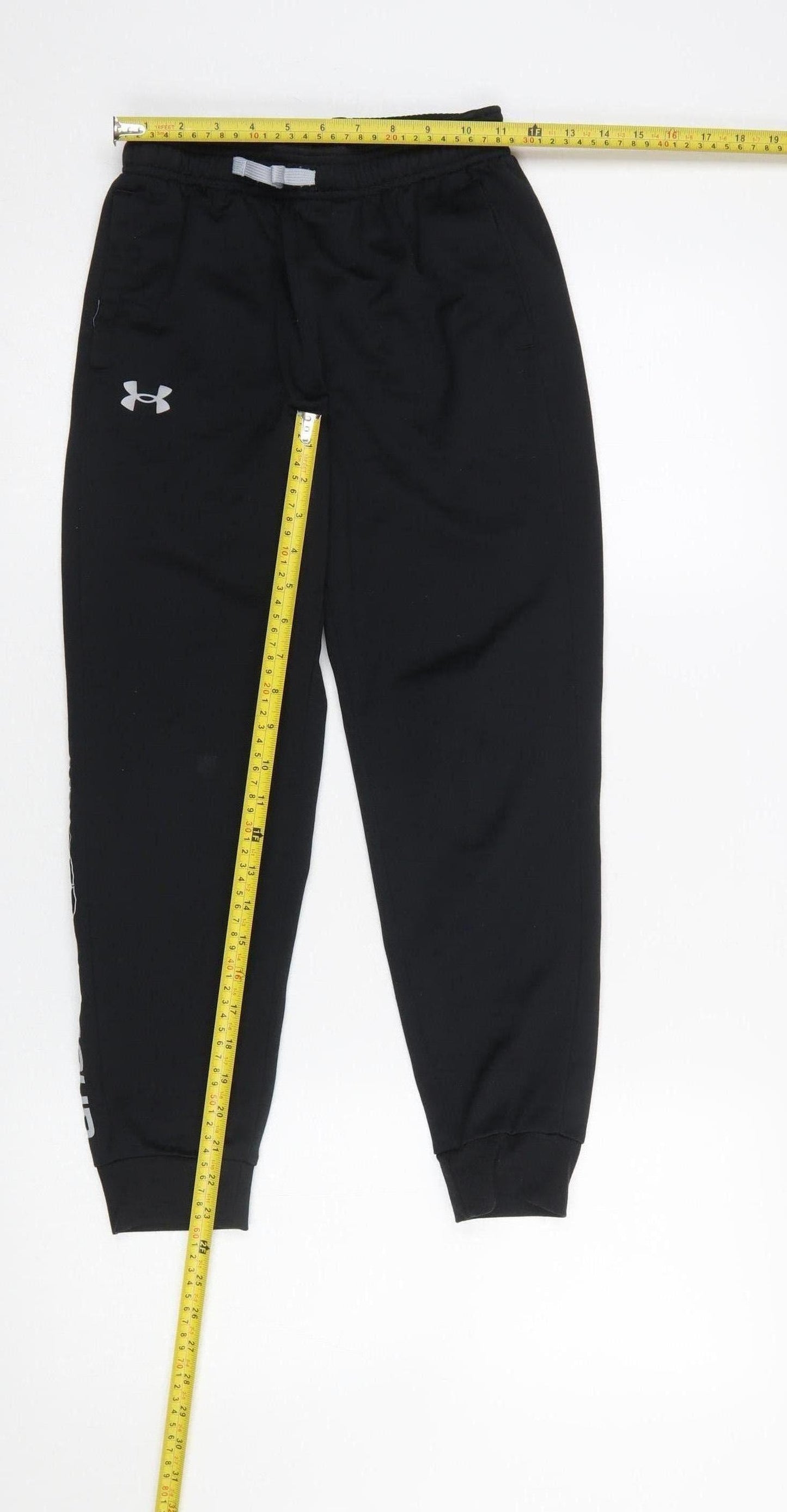 Boys UK Size M Under armour Regular Fit Jogger Black Trousers