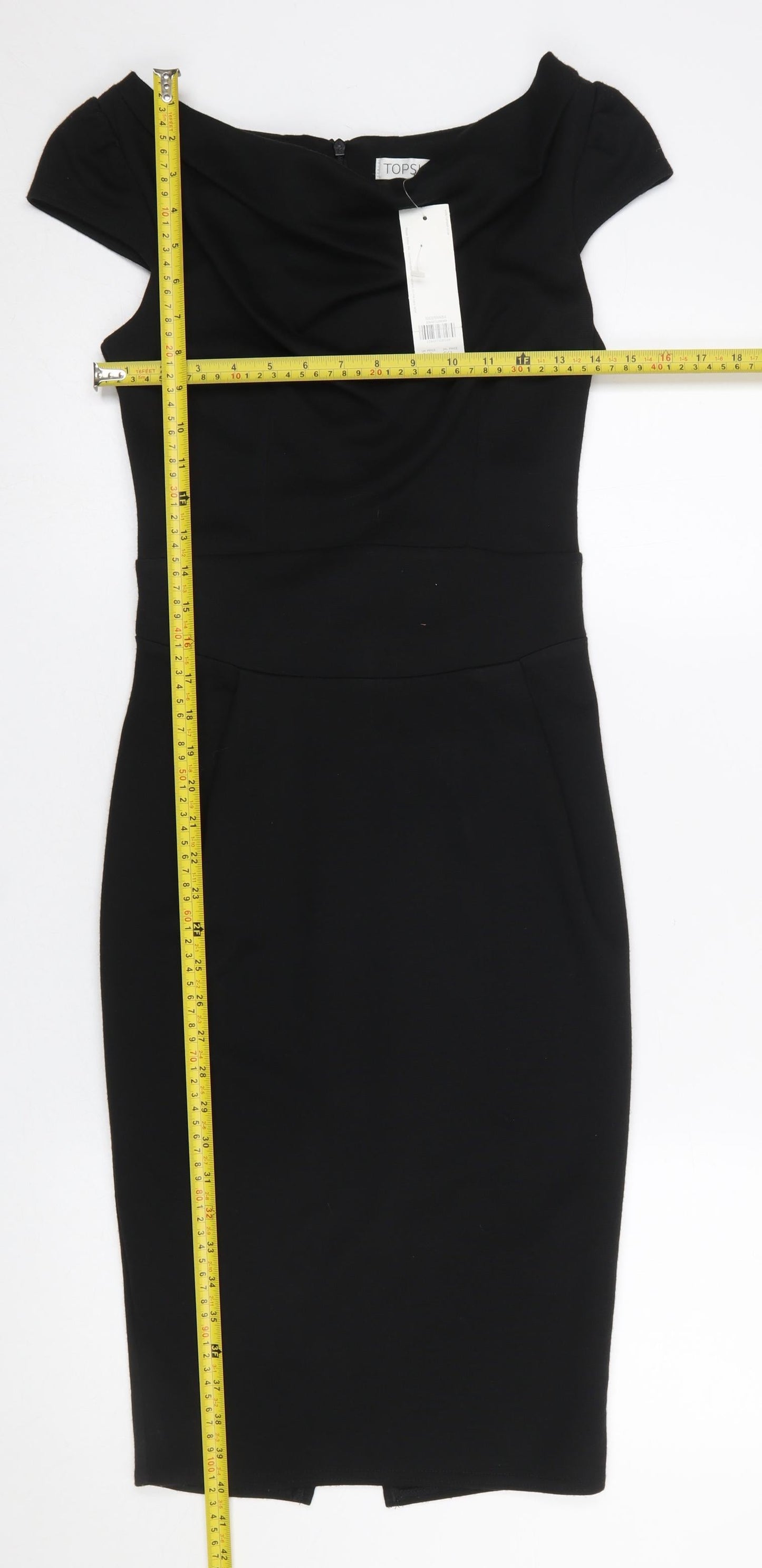 Topshop Women’s Black Size 8 Off Shoulder Pencil Dress
