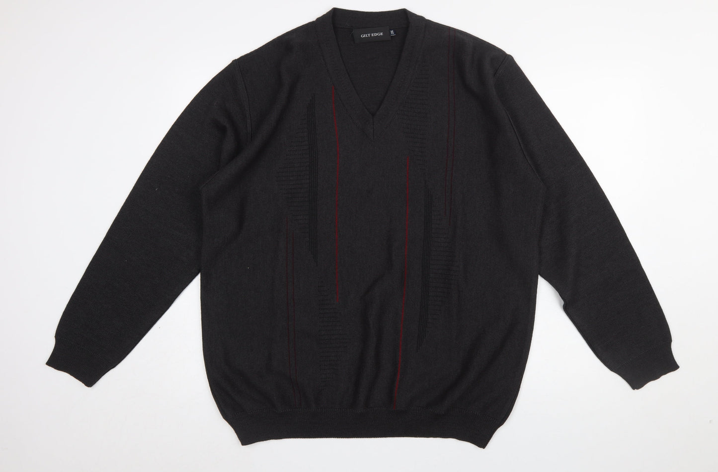 Mens UK Size 2XL Gilt Edge Black Pullover Jumper