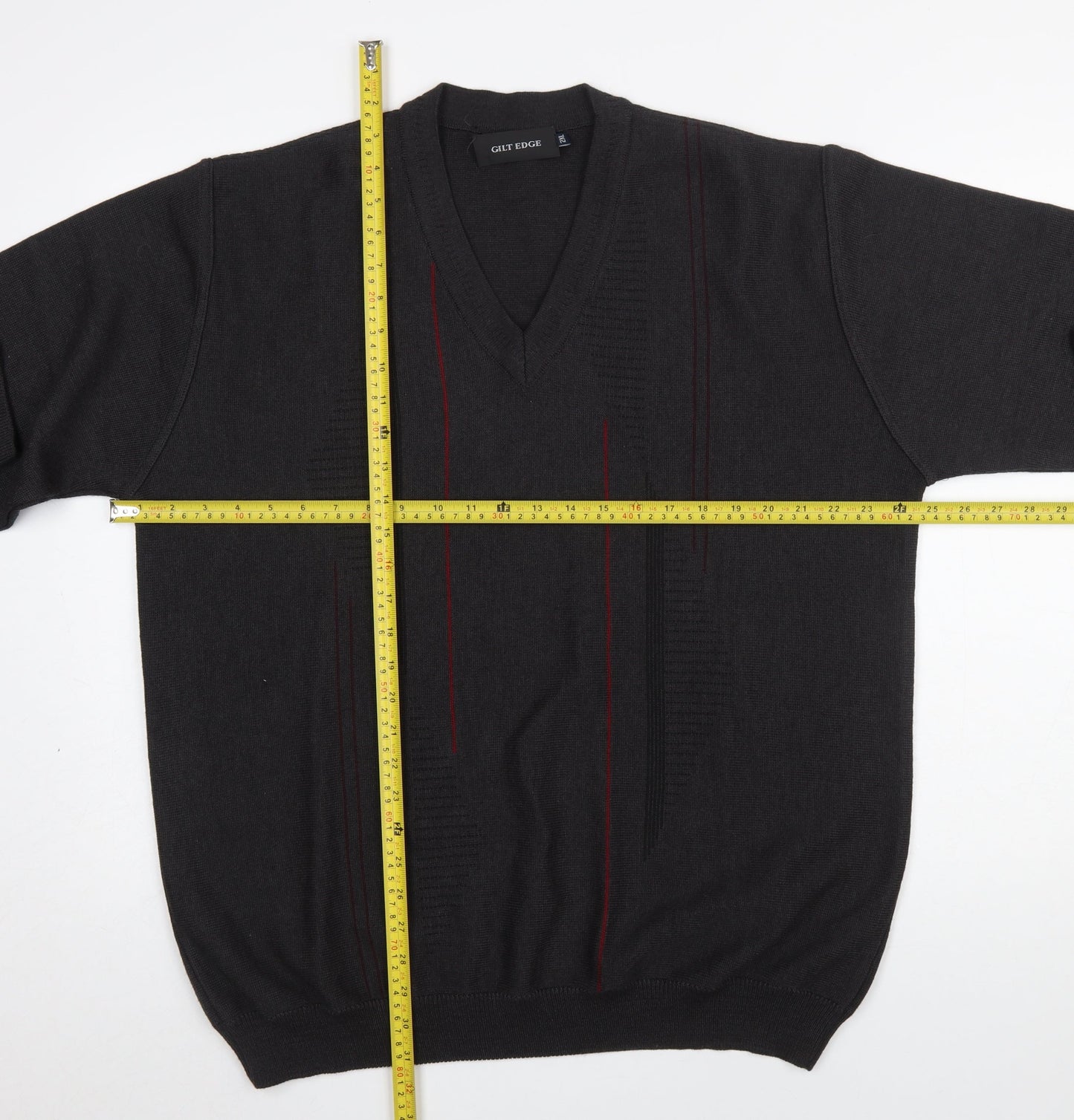 Mens UK Size 2XL Gilt Edge Black Pullover Jumper