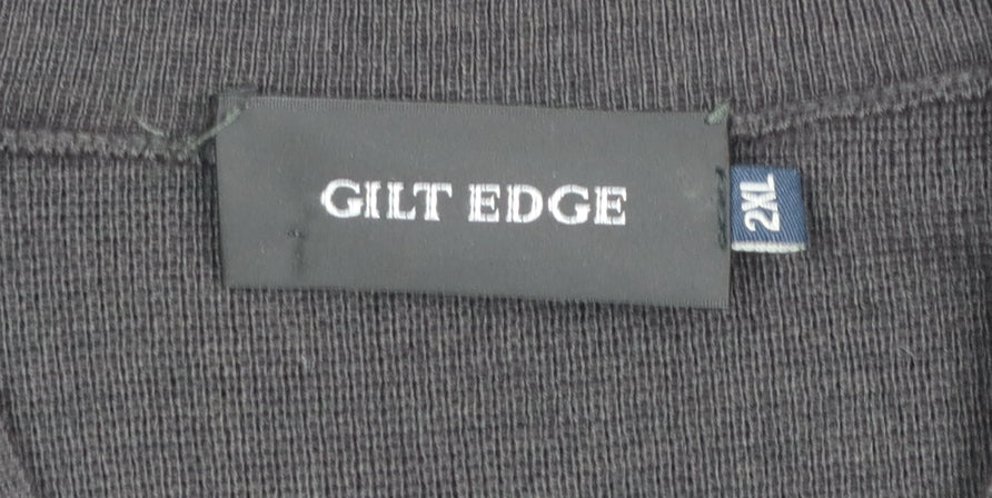 Mens UK Size 2XL Gilt Edge Black Pullover Jumper