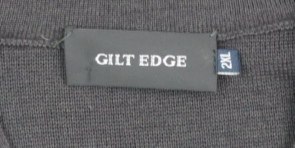 Mens UK Size 2XL Gilt Edge Black Pullover Jumper