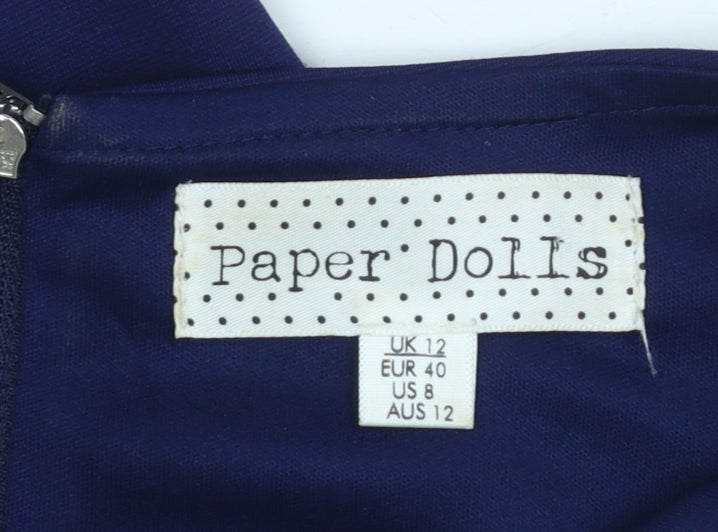 Womens UK Size 12 Paper Dolls Bodycon Dress