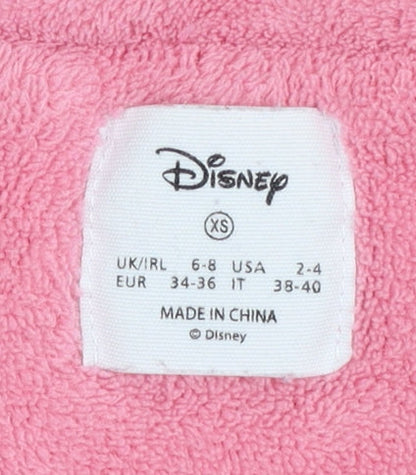 Primark Women Pink Fleece Disney Stitch Long Sleeve Pyjama Top XS