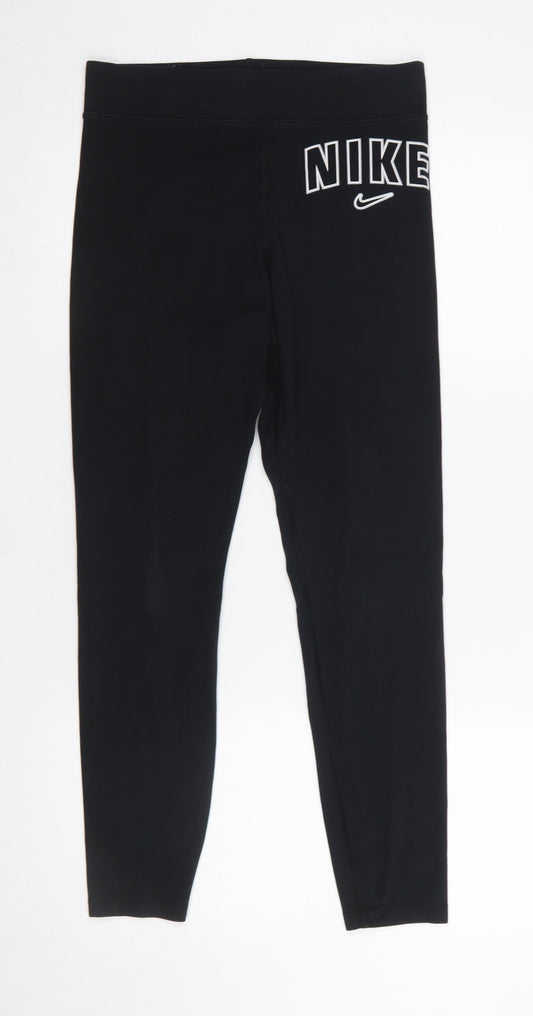 Womens UK Size M Nike Slim Fit Leggings Black Leggings