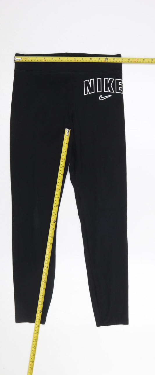 Womens UK Size M Nike Slim Fit Leggings Black Leggings