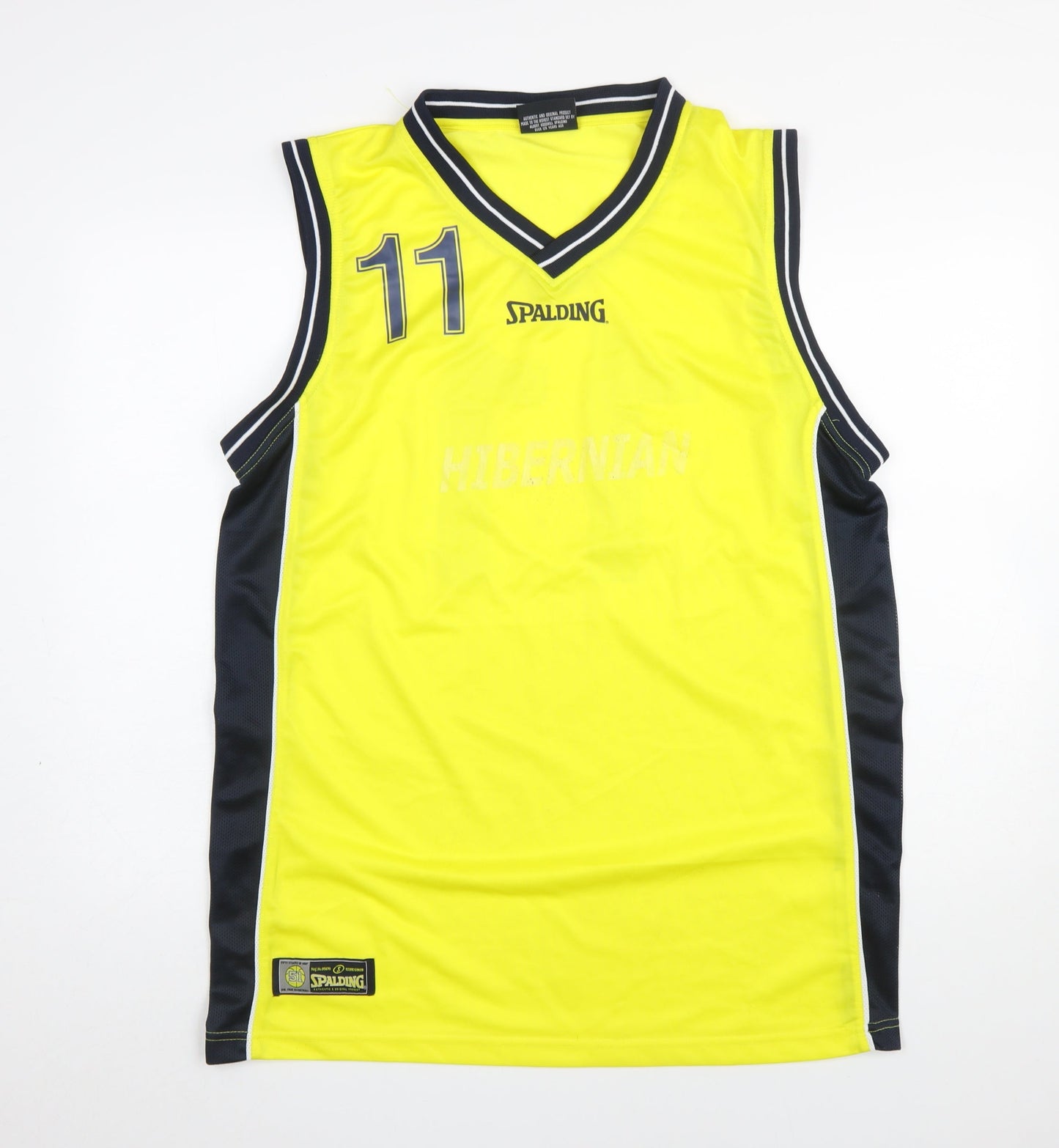 Mens UK Size XL Spalding Yellow Basketball Tank