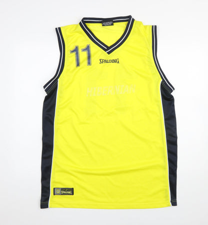 Mens UK Size XL Spalding Yellow Basketball Tank