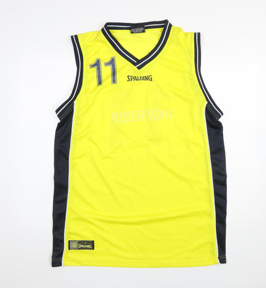 Mens UK Size XL Spalding Yellow Basketball Tank