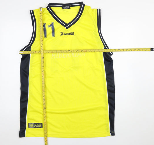 Mens UK Size XL Spalding Yellow Basketball Tank