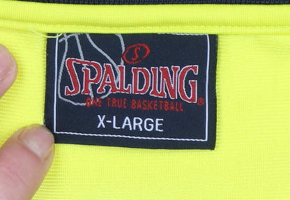 Mens UK Size XL Spalding Yellow Basketball Tank