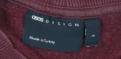 Womens UK Size S ASOS DESIGN Red Pullover Sweatshirt