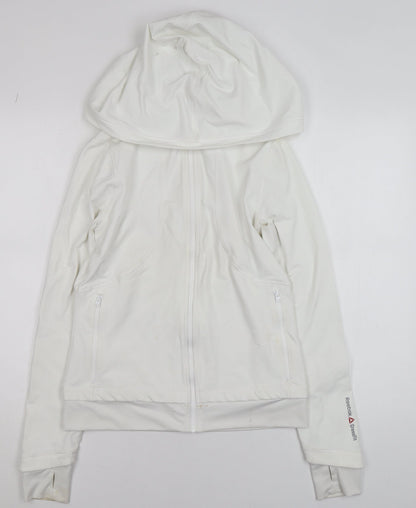 Womens UK Size S Reebok White CrossFit Gym & Training Running & Jogging Jacket