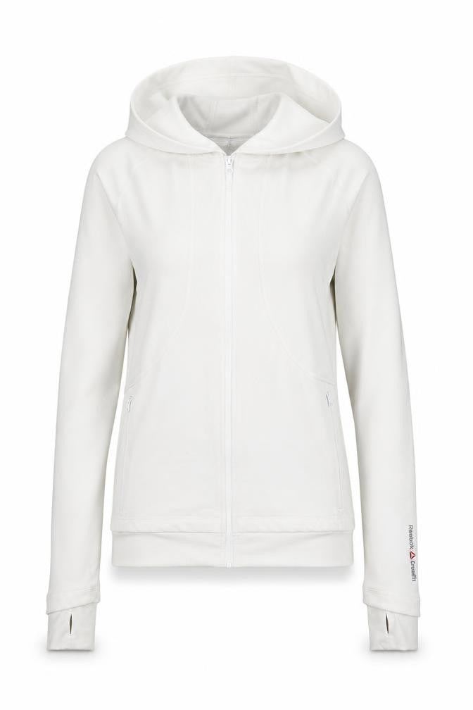 Womens UK Size S Reebok White CrossFit Gym & Training Running & Jogging Jacket