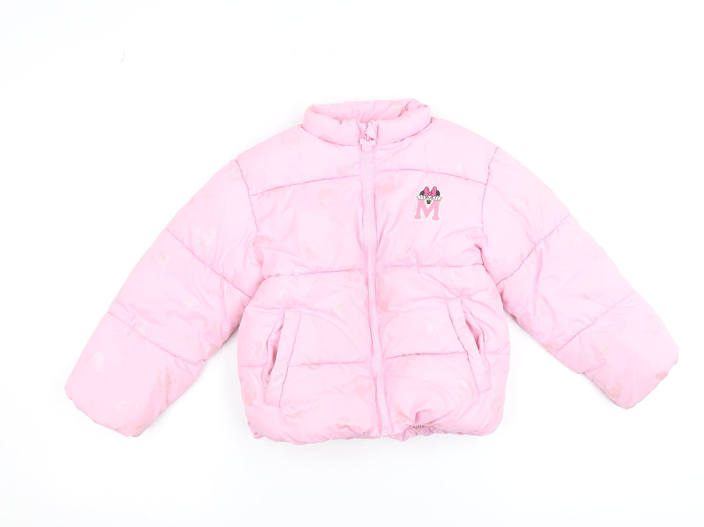 Girls UK Size 5-6 Years Disney Pink Puffer Jacket