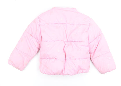 Girls UK Size 5-6 Years Disney Pink Puffer Jacket