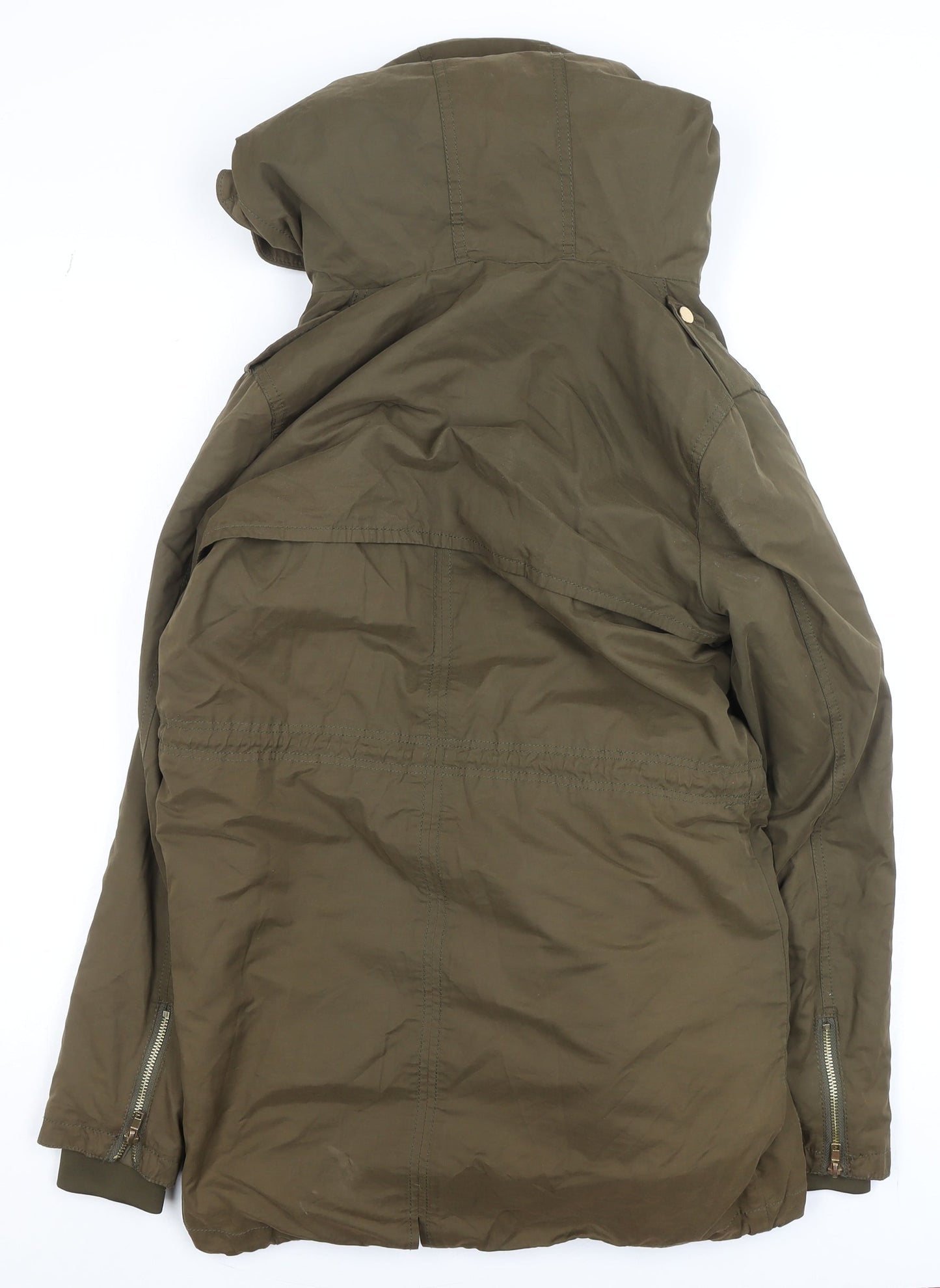 Womens UK Size 8 Mango Green Parka Coat