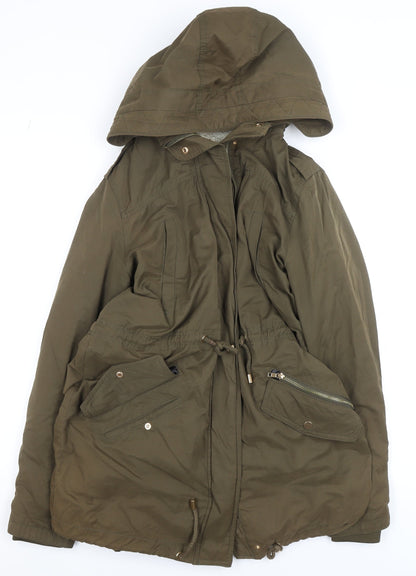 Womens UK Size 8 Mango Green Parka Coat