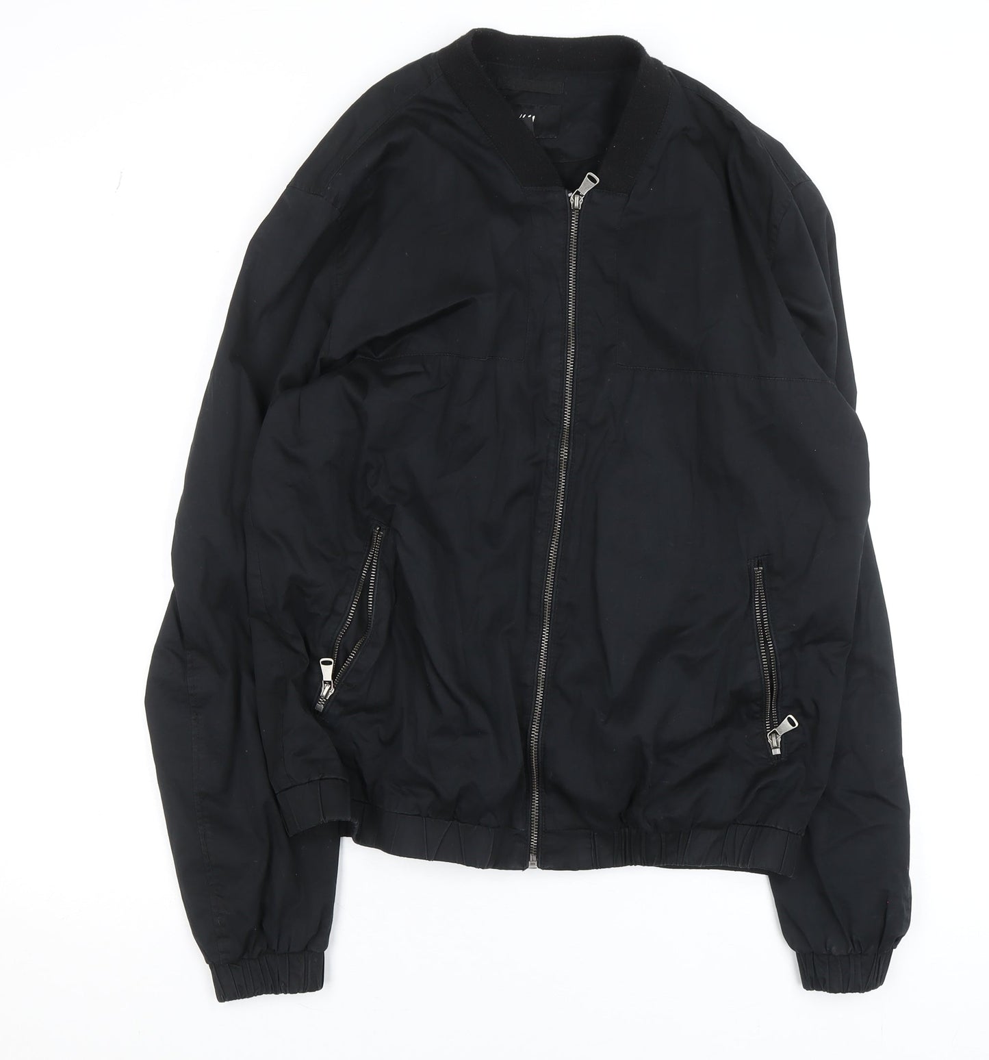 Mens UK Size 54 H&M Black Bomber Jacket