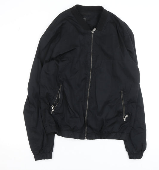 Mens UK Size 54 H&M Black Bomber Jacket