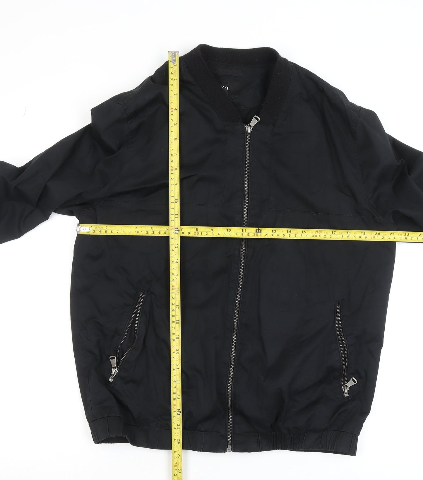Mens UK Size 54 H&M Black Bomber Jacket