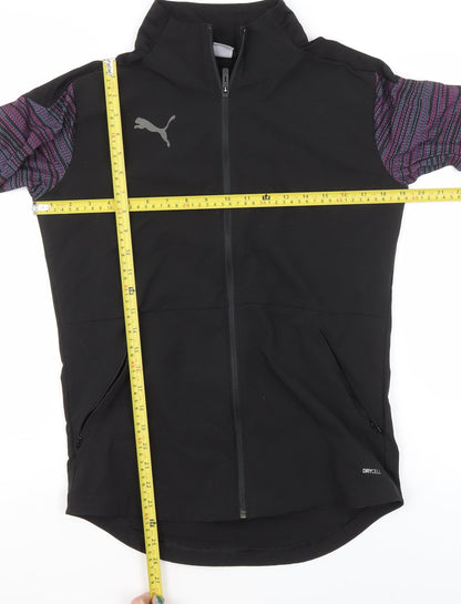 Puma Womens Black Slim Fit Track Jacket Size S Long Sleeve