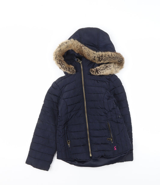 Girls UK Size 6 Years Joules Blue Puffer Jacket