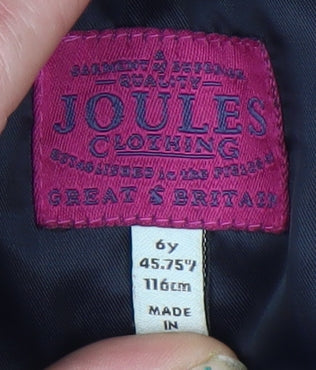 Girls UK Size 6 Years Joules Blue Puffer Jacket