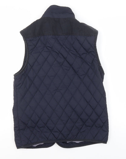 River Island Men's Blue Quilted Waistcoat S Regular Fit Polyester