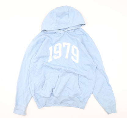 Mens UK Size S F&F Blue Pullover Hoodie
