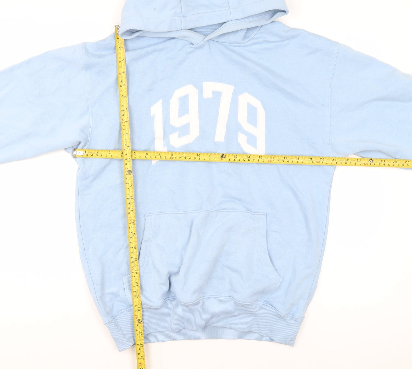 Mens UK Size S F&F Blue Pullover Hoodie