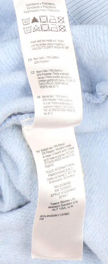 Mens UK Size S F&F Blue Pullover Hoodie