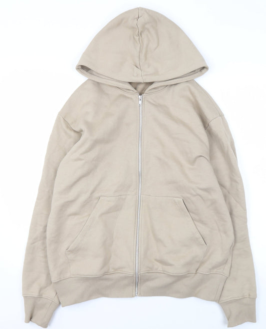 Mens UK Size M ASOS DESIGN Beige Full Zip Hoodie