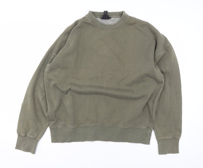 Mens UK Size S Pull&Bear Green Pullover Sweatshirt