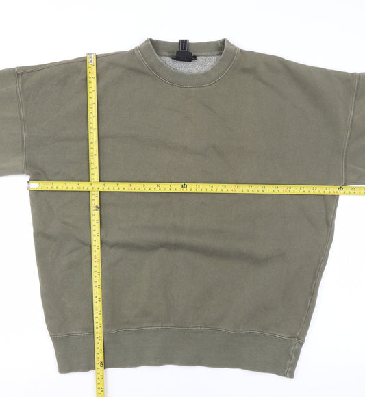 Mens UK Size S Pull&Bear Green Pullover Sweatshirt