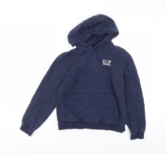Boys UK Size 14 Years Emporio Armani Blue Pullover Hoodie