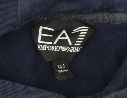 Boys UK Size 14 Years Emporio Armani Blue Pullover Hoodie